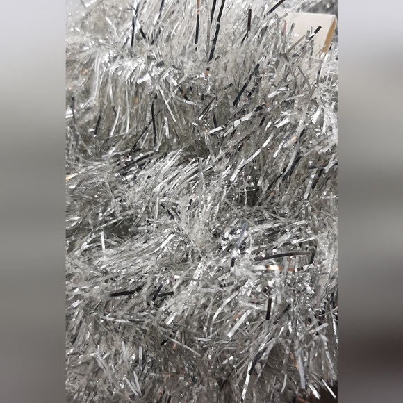 Vintage Christmas Tinsel Garland Silver Soft Over 60 Feet Christmas Tree Decor - Picture 3 of 4
